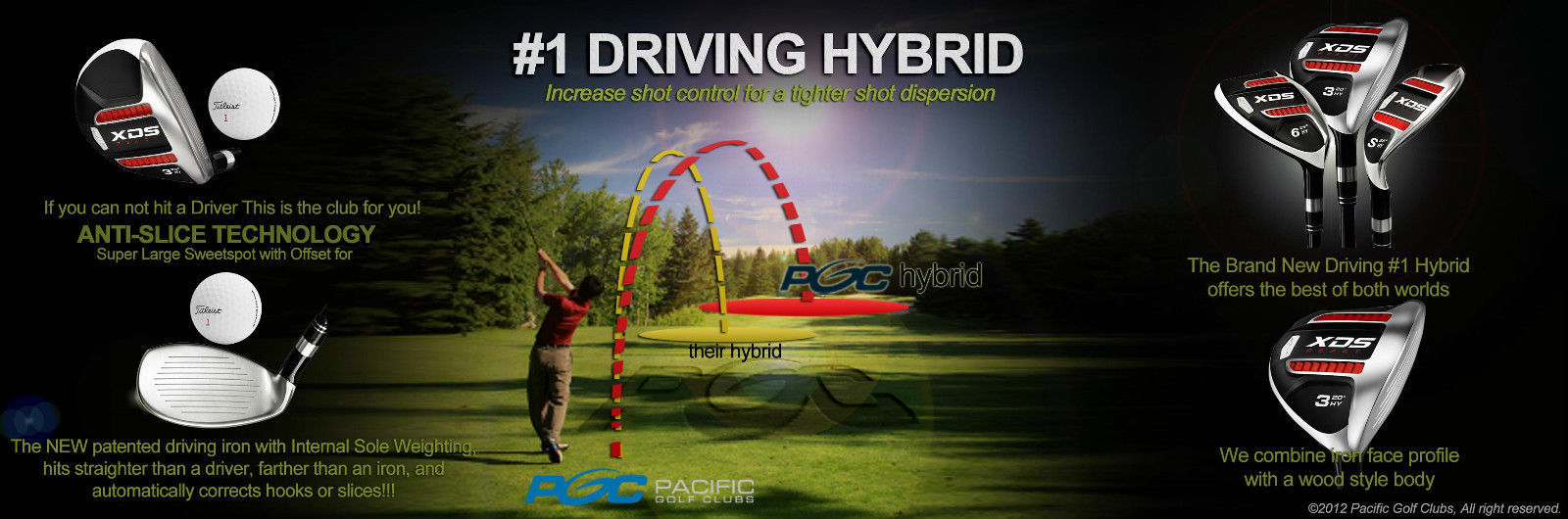 CUSTOM MADE XDS HYBRID GOLF CLUBS 3PW SET TAYLOR FIT STEEL +2" OVER