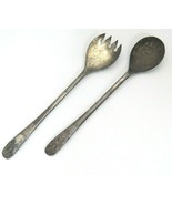Antique Silver Plate Salad Serving Set Servers Made in Italy Spoon Fork - $12.22