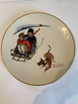 Norman Rockwell Winter Downhill Daring Collector Plate 11” GORHAM 1972 S... - $16.00