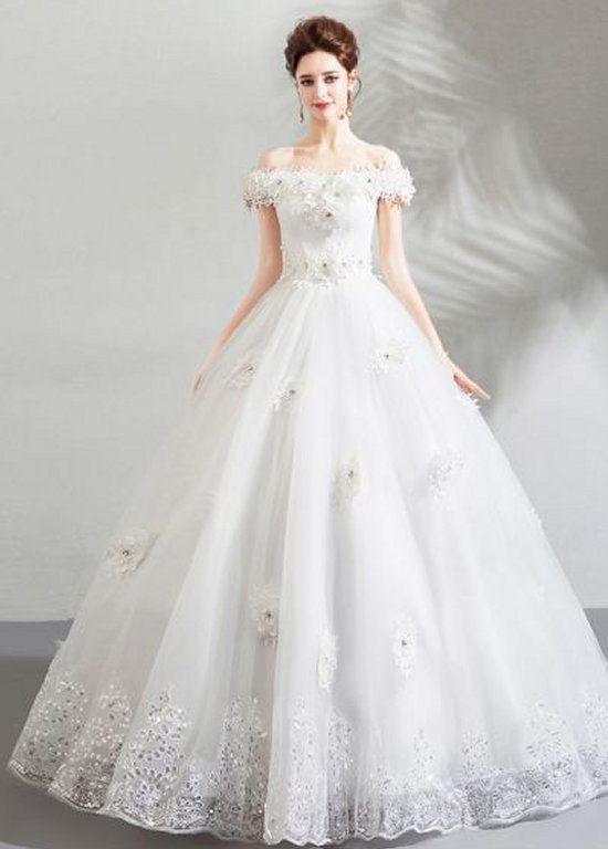 Amazing / Unique White Wedding Dresses Ball Gown Off-The-Shoulder ...