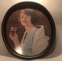 Oval Coca-Cola Serving Tray Featuring Girl - $15.74