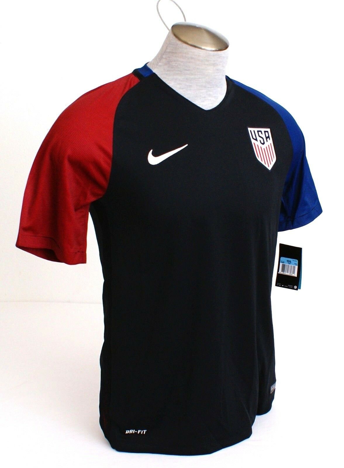 Nike Dri Fit USA Black Away Short Sleeve Soccer Jersey Men's NWT - Men ...