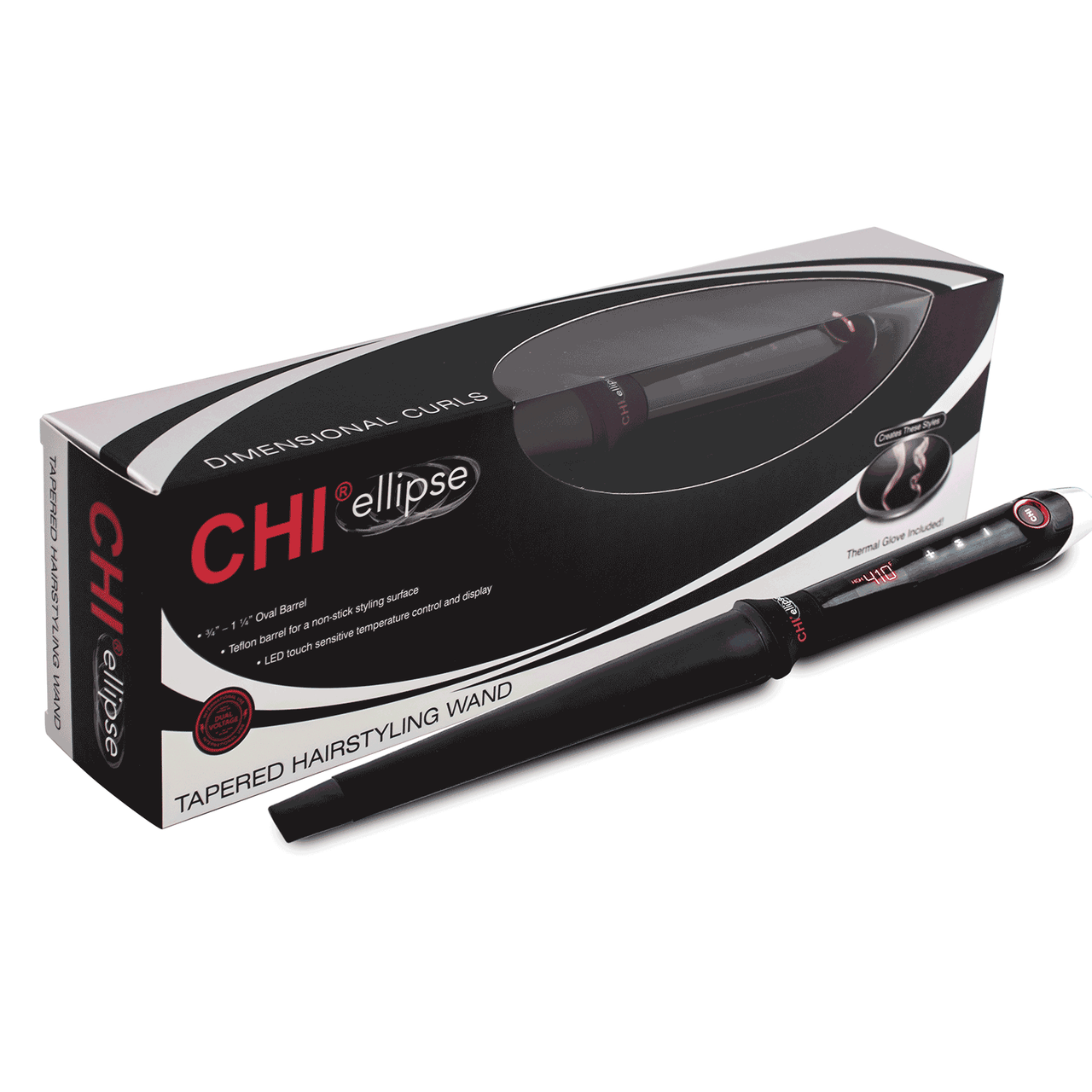 CHI Ellipse Tapered Styling Wand - .75 to 1.25