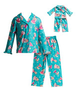 Girl 8-12 and Doll Matching Teal Pink Princess Pajamas Outfit fit Americ... - $22.99