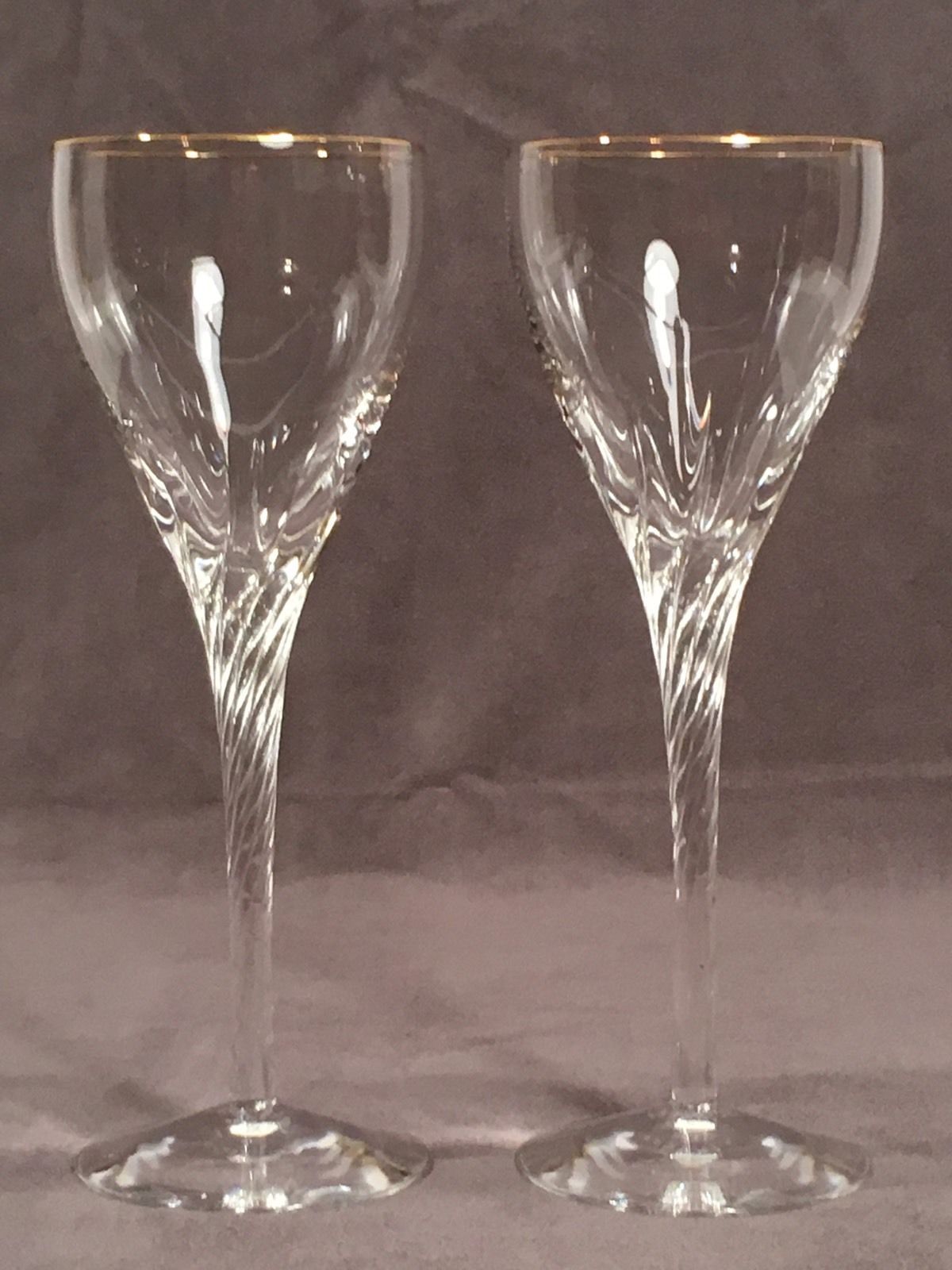 Vintage Lenox Encore Gold Crystal Wine And 50 Similar Items Vintage Lenox Encore Gold Crystal Wine Glasses 7 8 Swirl Stem