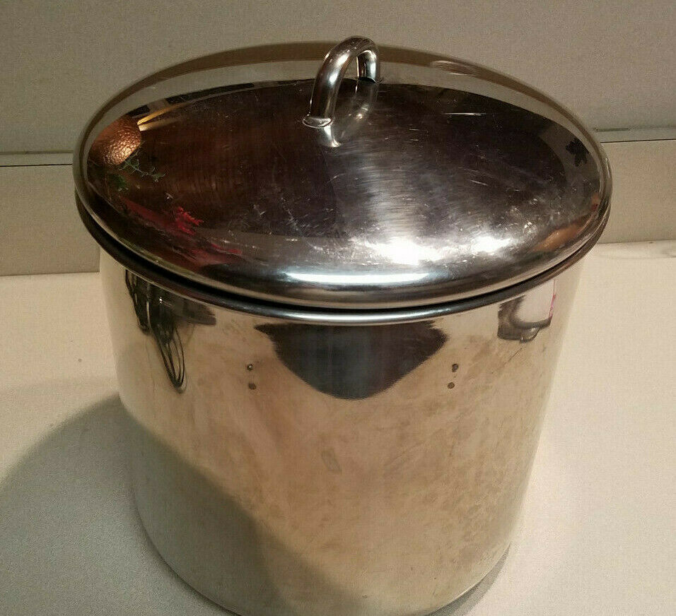 Revere Ware 86A Stainless Steel 12 Qt Disc Bottom Stock Pot with Lid