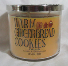 Kirkland's 14.5oz Large 3-Wick Candle Natural Wax Blend Warm Gingerbread Cookies - $27.08