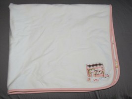 Gymboree 2006 When In Rome Baby Girl Cotton Blanket White Pink Scooter Cafe - $69.29