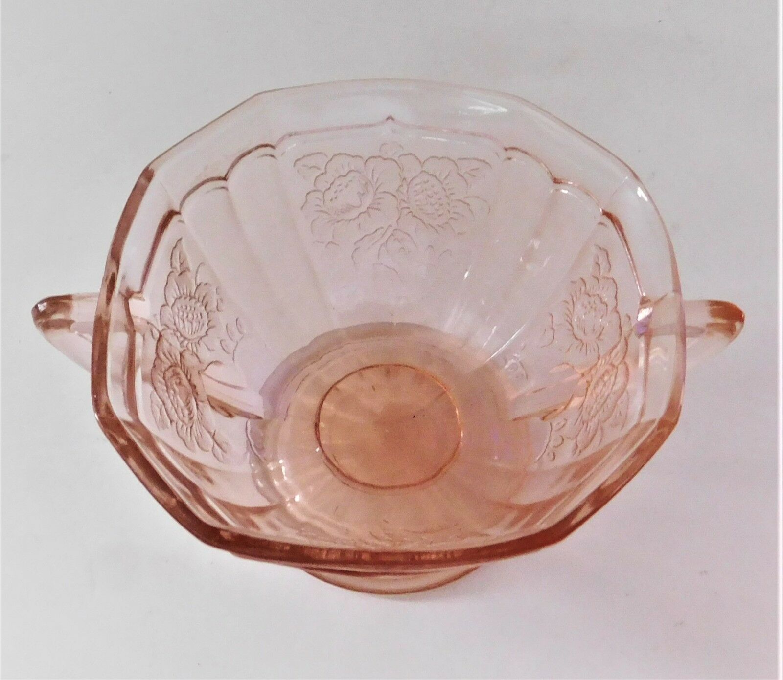 Anchor Hocking Glass Pink Mayfair Open Rose Creamer & Sugar Bowl ...