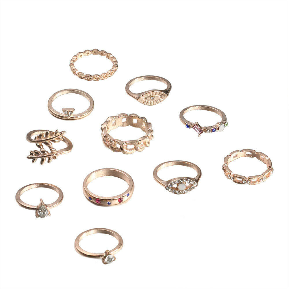 Womens Knuckle Ring Sets Stacking Bands Midi Mid Above Joint Rings Finger Tip