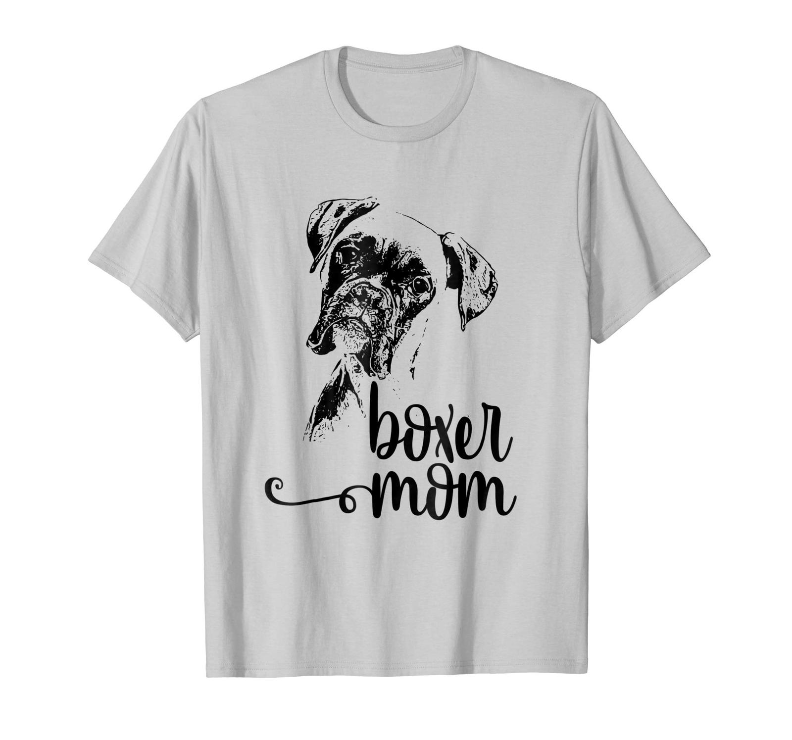 Brand Dog - Dog fashion - boxer mom dog face t-shirt - dog lovers boxer mom gift shirt men