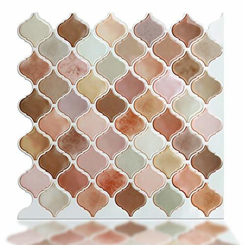 pink peel and stick tile backsplash