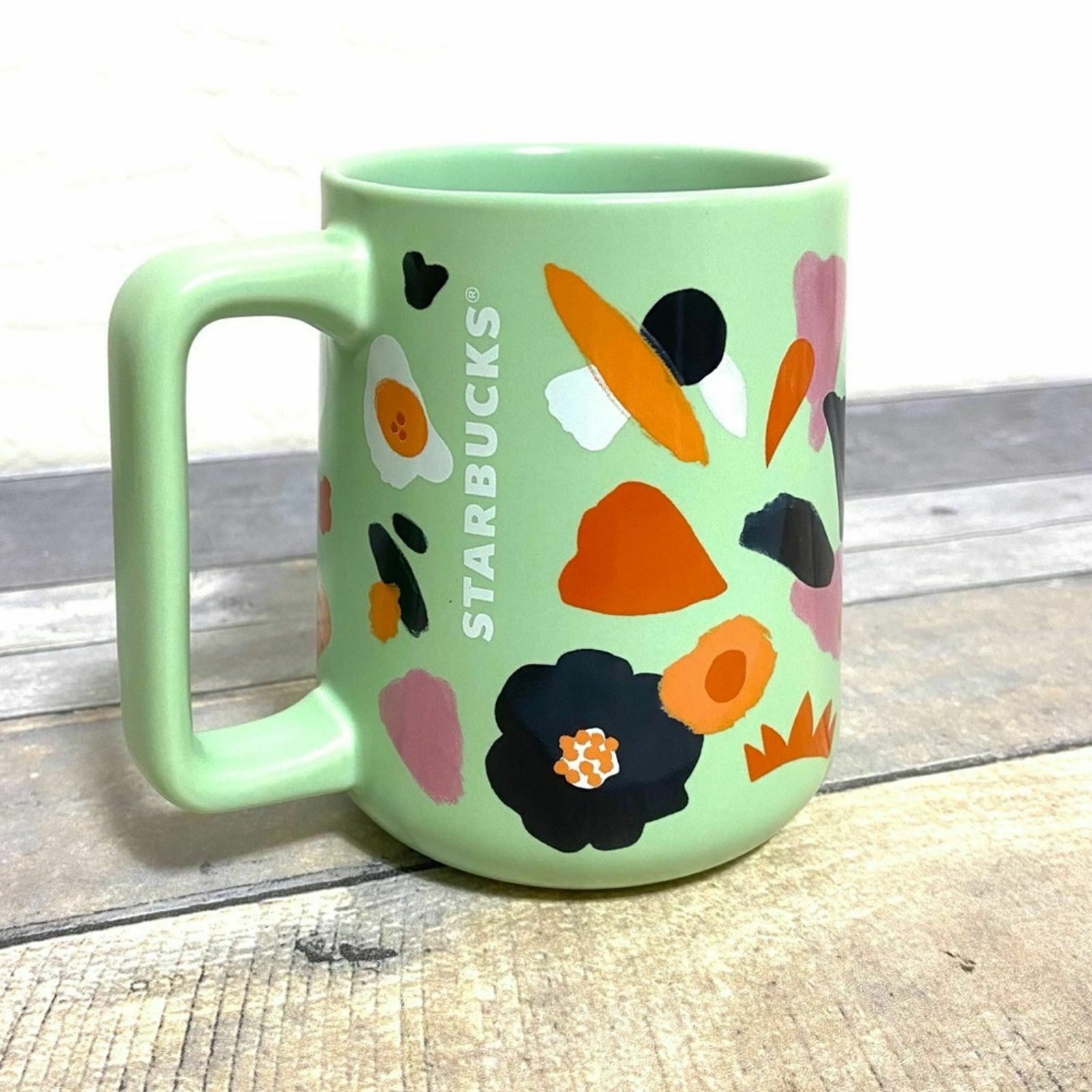 Starbucks Summer Floral 2020 Green Coffee Mug NEW