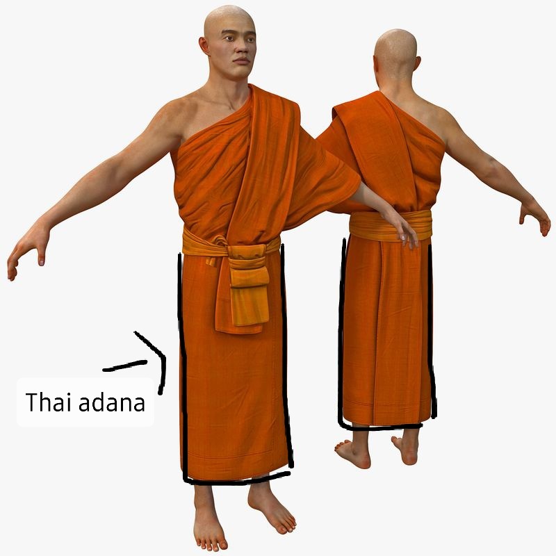 Thai adana,Thai monk robes,Thai buddhist underwear adana monk robe.