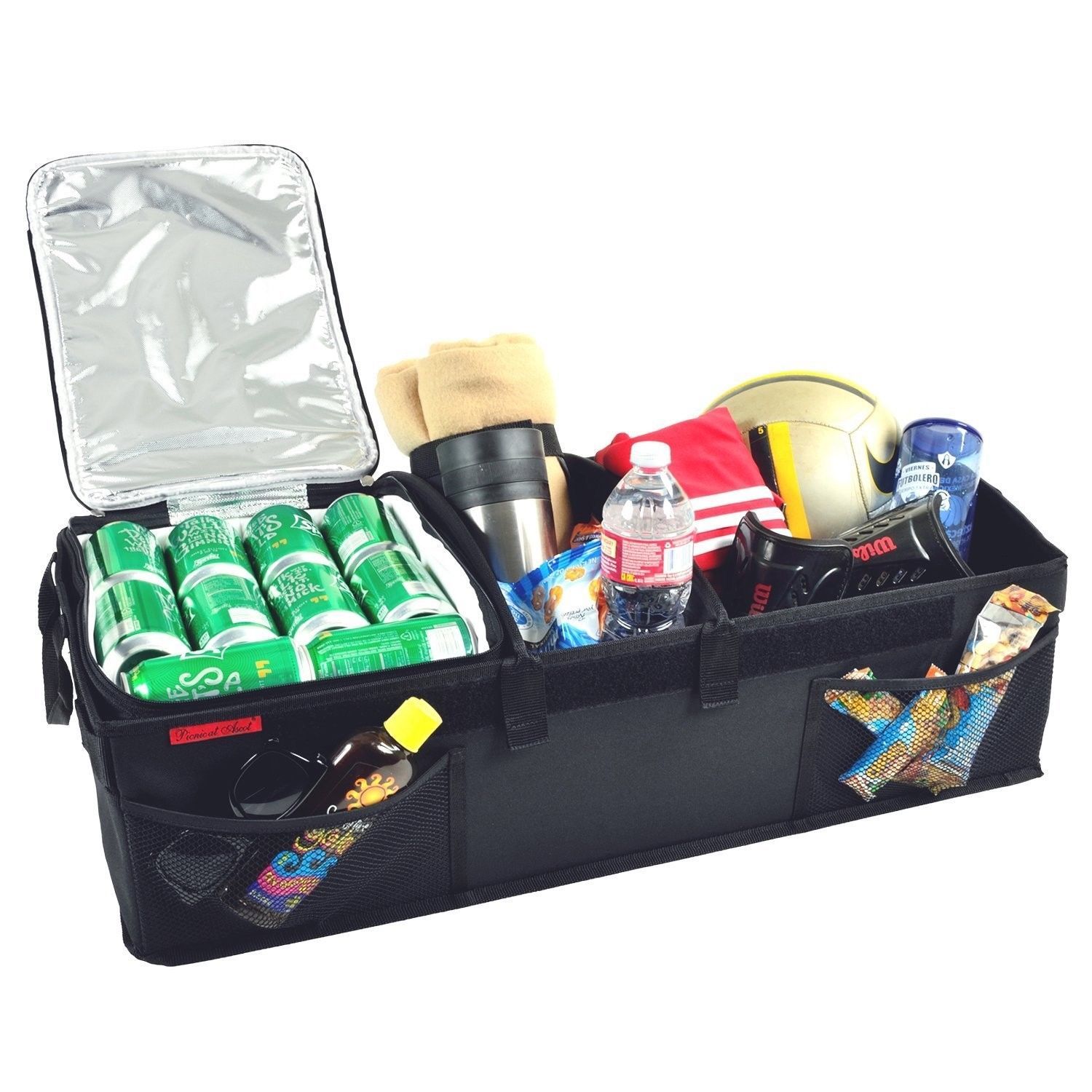 Heavy Duty Trunk Organizer With Cooler. 70 Pound Base for Cars, SUV's