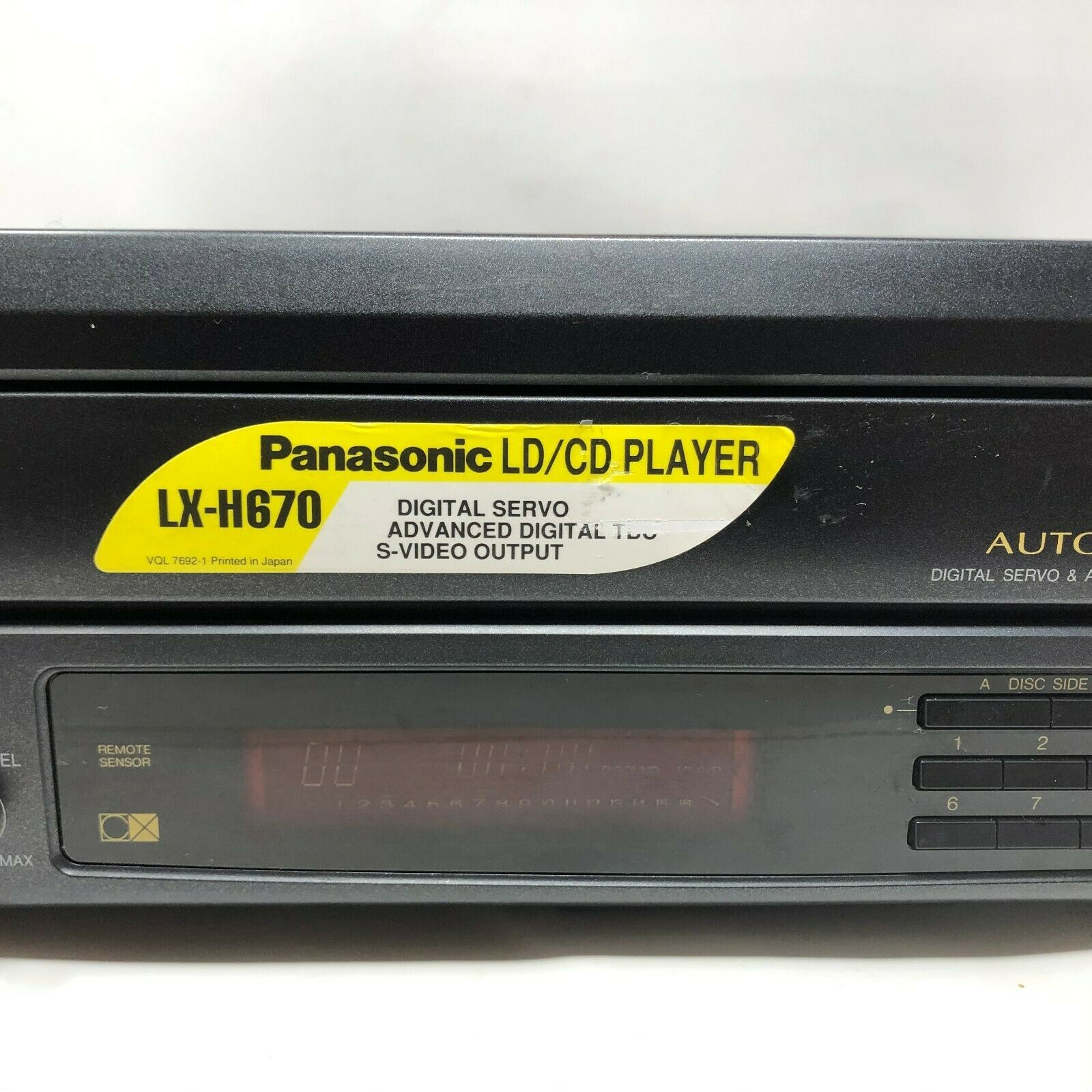 VTG Panasonic Multi Laser Disc Player LXH670 w/ Remote Control Made in