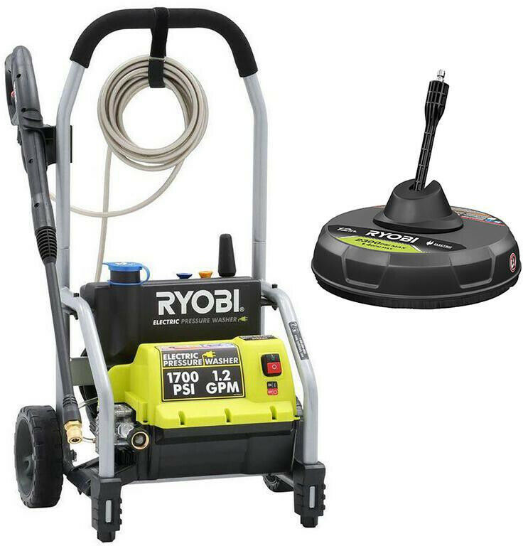RYOBI Electric Pressure Washer 1.2GPM 1,700PSI Turbo Nozzle Surface