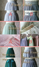 PINK Full Long Tulle Skirt Pink Bridesmaid Tulle Skirt Dot High Waist US0-US28 image 9