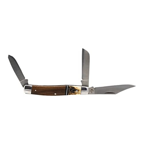 Primary image for Roper Knives Laredo Series Stockman Folding Pocket Knife  (3) 1065 Carbon Blade