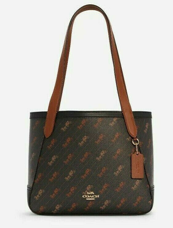New Coach C4060 Tote 27 with Horse and Carriage Black Multi