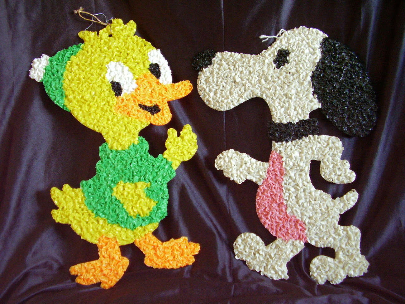 Melted Plastic Popcorn Decorations Duck Snoopy Lot of 2 Other