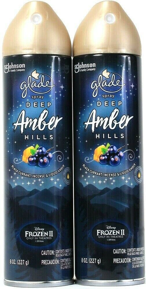 2 Count Glade 8 Oz Disney Frozen 2 Deep Amber Hills With Essential Oils