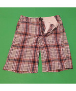 POLO JEANS Co Ralph Lauren Men Size 32 Cotton Shorts 20&quot; Long Plaid Print  - $11.64