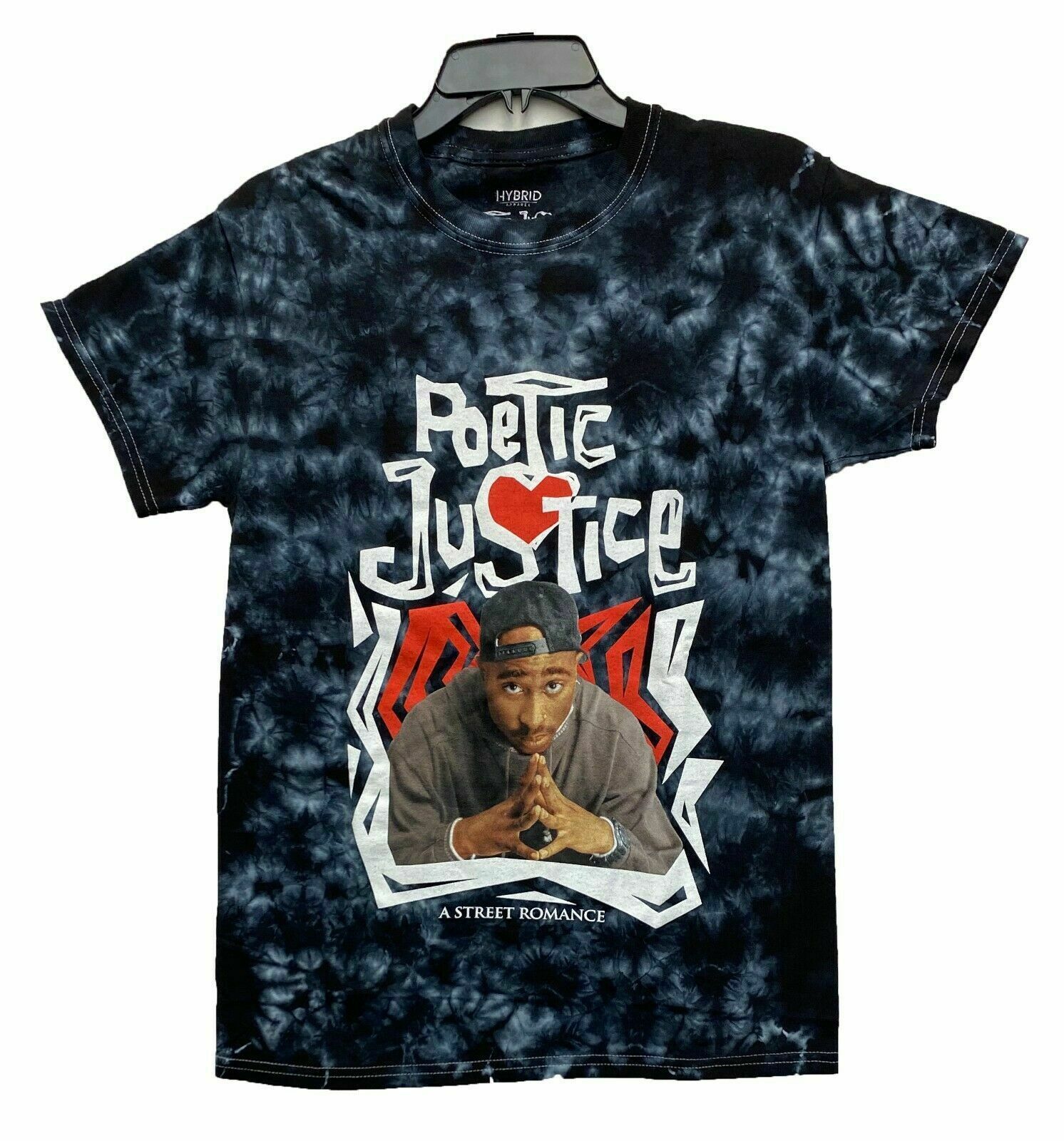 Poetic Justice Tupac Shakur 2Pac Graphic Blue Tie Dye Licensed Tee