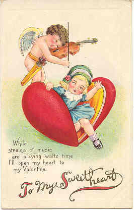 To My Sweetheart Vintage 1923 Cupid Post Card - Holidays
