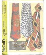 Vintage McCall&#39;s #2568 Mens&#39; Neckties Bow Tie Fashion Accessories - $9.90