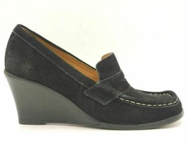 Kors Michael Kors Women Slip On Wedge Heel Loafers Size US 5.5M Black Le... - $17.99