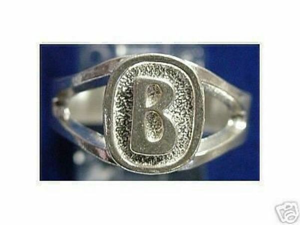 LOOK Sterling Silver Initial Letter B Ring Jewelry - Rings