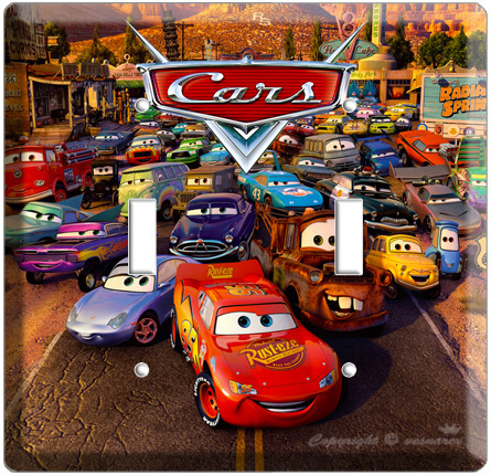 CARS 2 MCQUEEN DISNEY MOVIE DOUBLE LIGHT 1 SWITCH PLATE