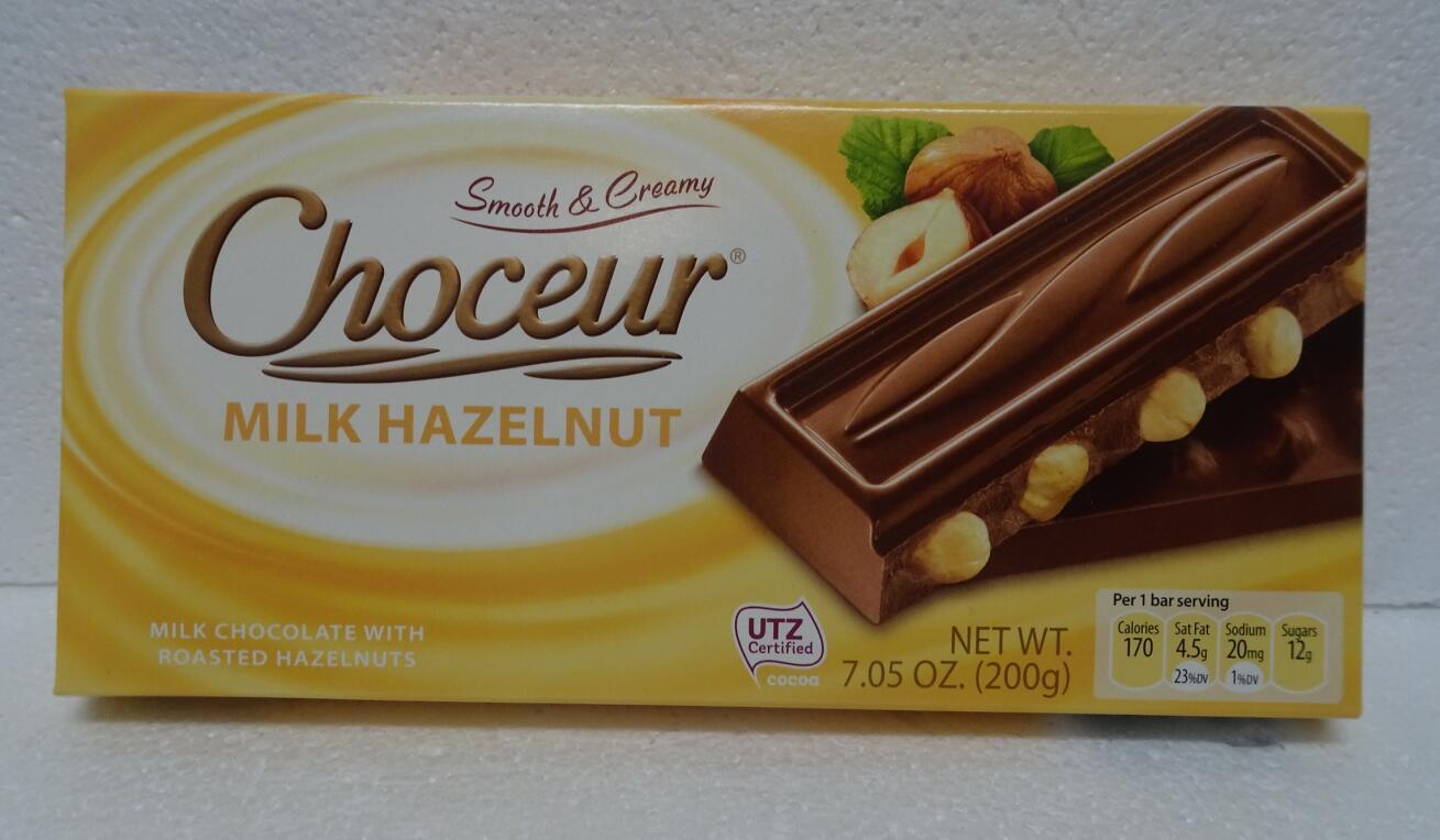 Choceur Milk Chocolate with Roasted Hazelnut 200g 7.05oz (Made in ...