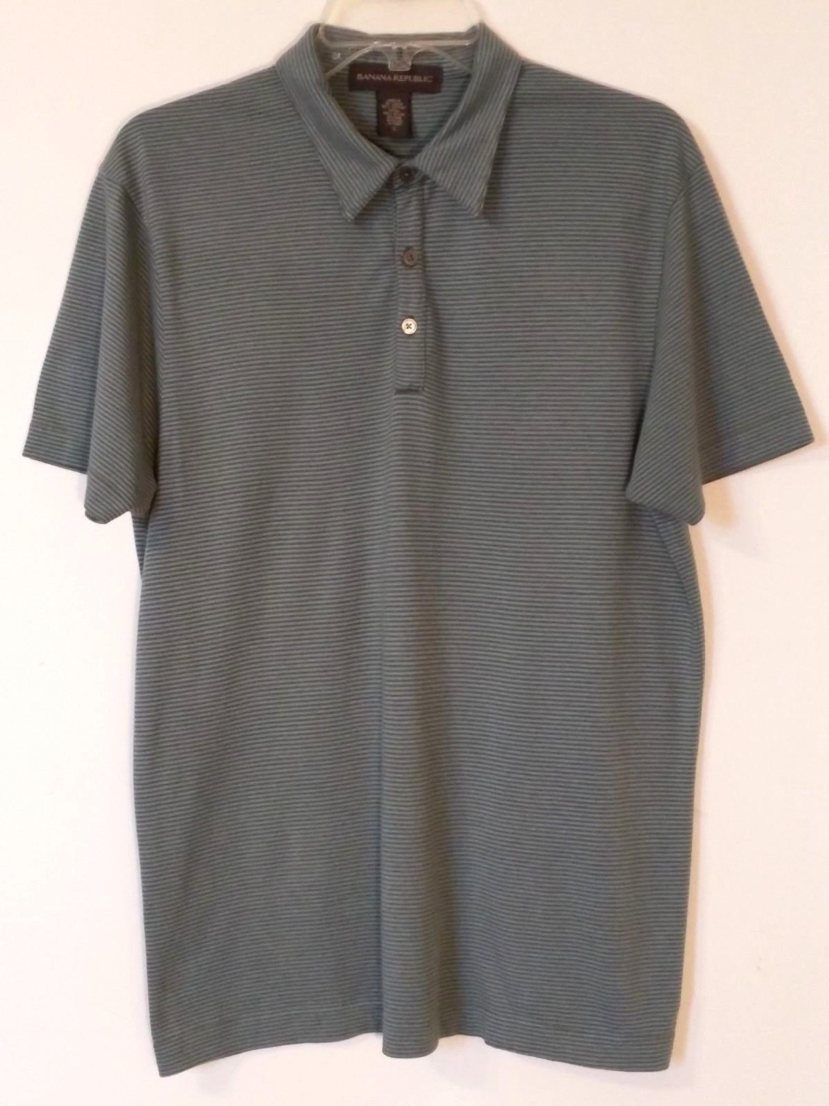 BANANA REPUBLIC RN 54023 - Turquoise/Olive Green Short Sleeve Polo ...