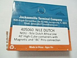 Jacksonville Terminal Company # 405060 Nile Dutch NIDU 40' Container N-Scale image 4