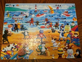Ceaco 300 Piece Jigsaw Puzzle "Paws & Claws" Cats Dogs Beach Boats Water - $19.80