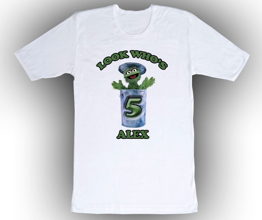 Personalized Oscar the Grouch Birthday T-Shirt #2