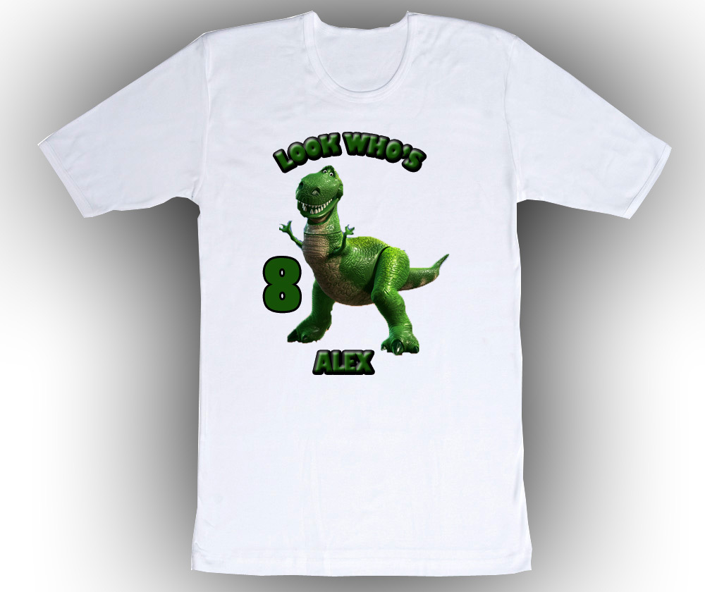 Personalized Custom Toy Story Rex Birthday T-Shirt Gift #2