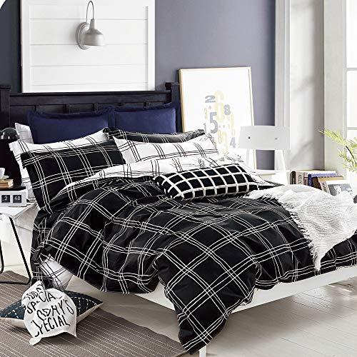 FADFAY Target Bedding Black and White Grid Buffalo Check Duvet Cover