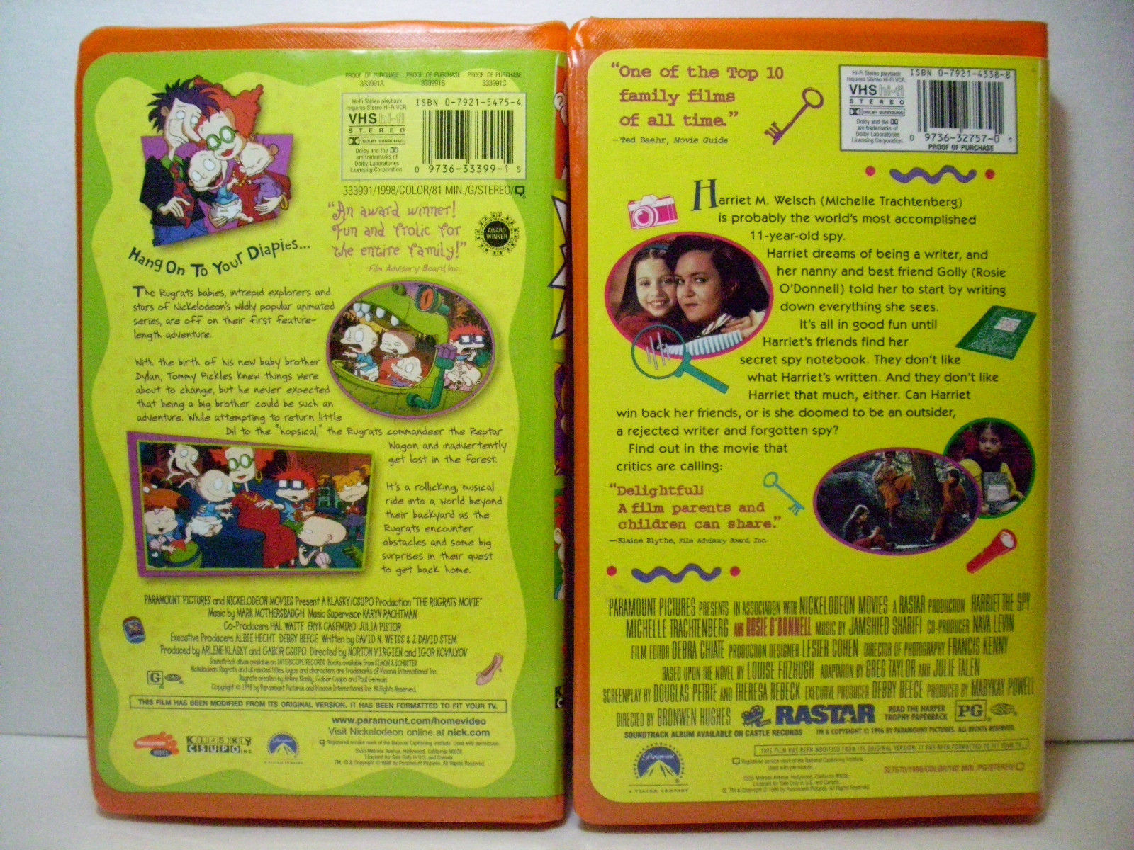 The Rugrats Movie (VHS, 1999) Harriet the Spy (VHS, 1997) Nickelodeon ...