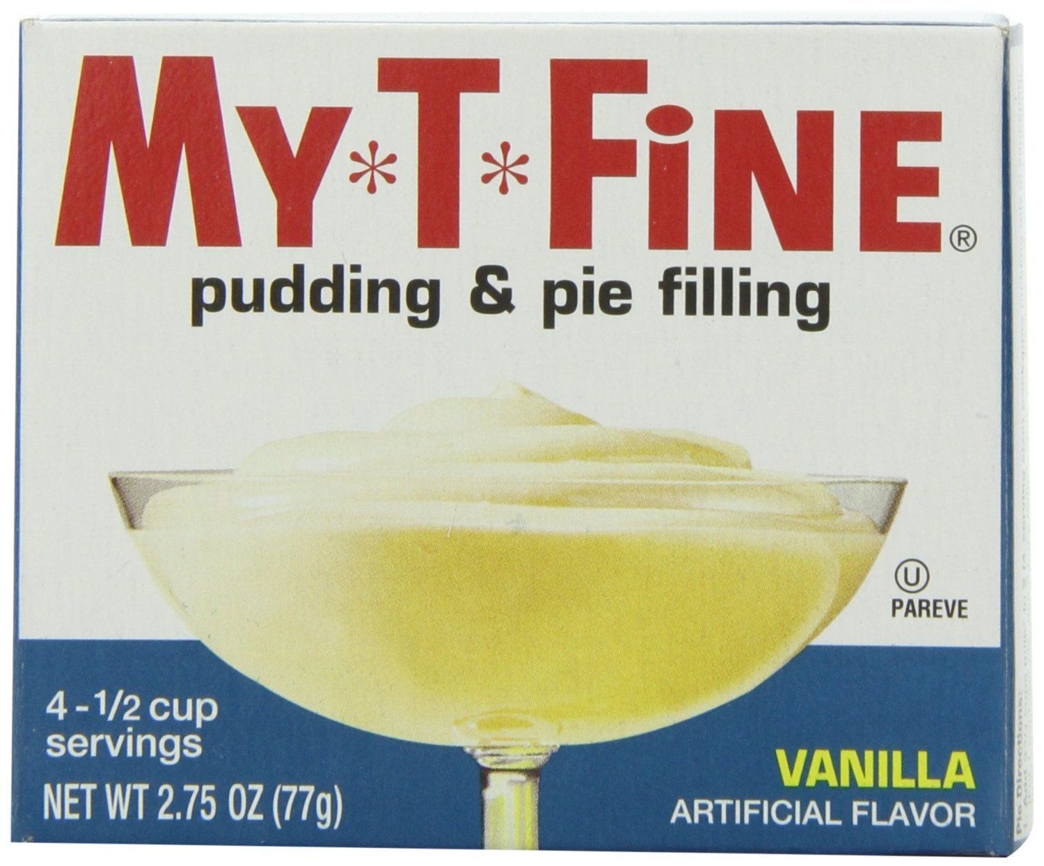 My T Fine Vanilla Pudding & Pie Filling 2.75 Oz (Pack of 12) Desserts