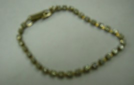 Gold color Clear rhinestone tennis bracelet vintage  - $15.83