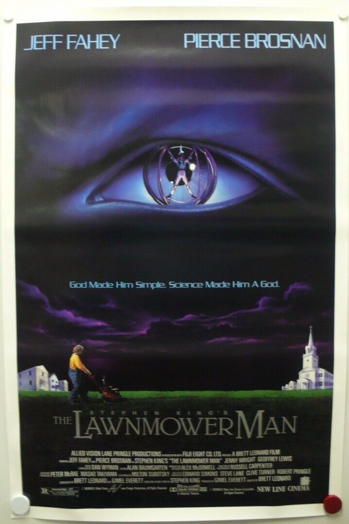 The Lawnmower Man 1992 Jeff Fahey Pierce Brosnan Jenny Wright One Sheet 1990 99 4143