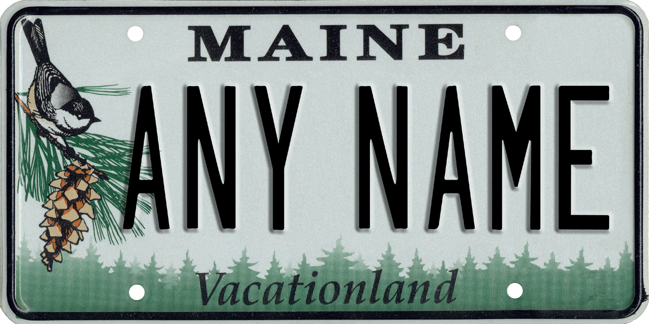 Custom Personalized Maine golf cart, mobility scooter license, go cart plate