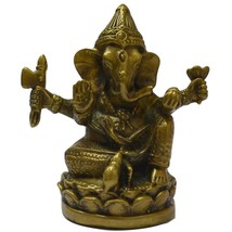 3.0” Lord Ganesh Statue Sculpted in Great Detail with Antique Finish – Ganesh Id - $44.88