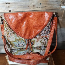 Alba Crossbody Bag - Vegan Leather - Orange - Paisly - Fall Fashion - $25.00