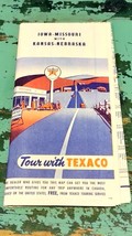 Vintage Texaco Iowa-Missouri/Kansas-Nebraska Road Map Tourism Sightseeing Nice! - $8.80