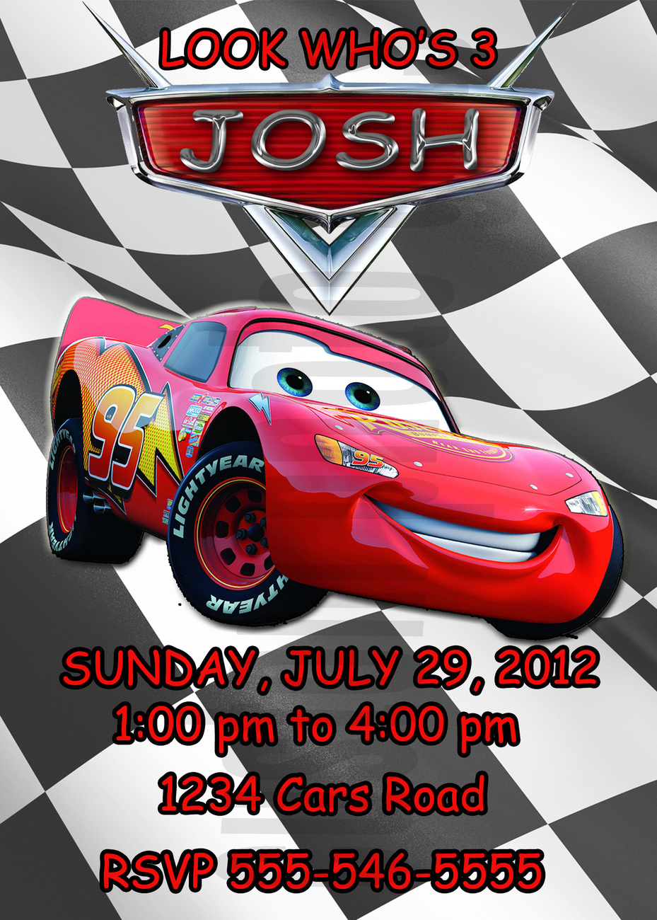 Cars Invitations Personalized 9