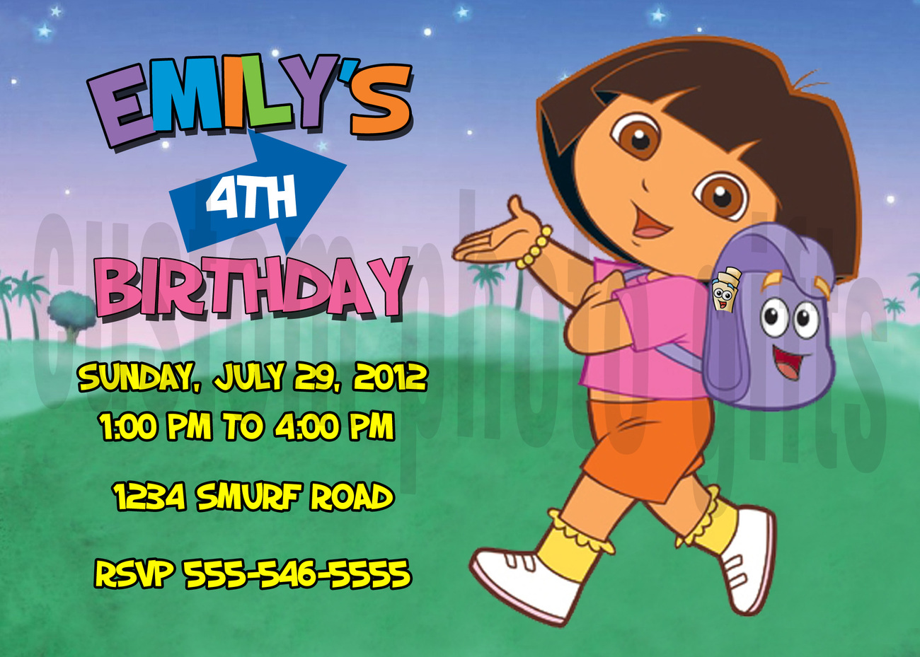 Personalized Dora the Explorer Birthday Invitation Digital File, You ...